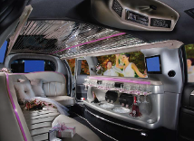 Inside a limousine